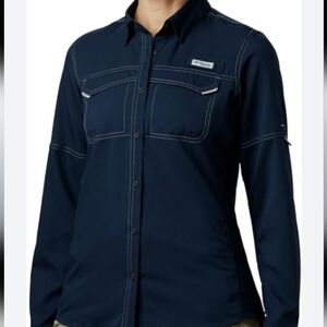 Columbia PFG Omni-Shade long sleeve Collegiate Navy wmns sz XL